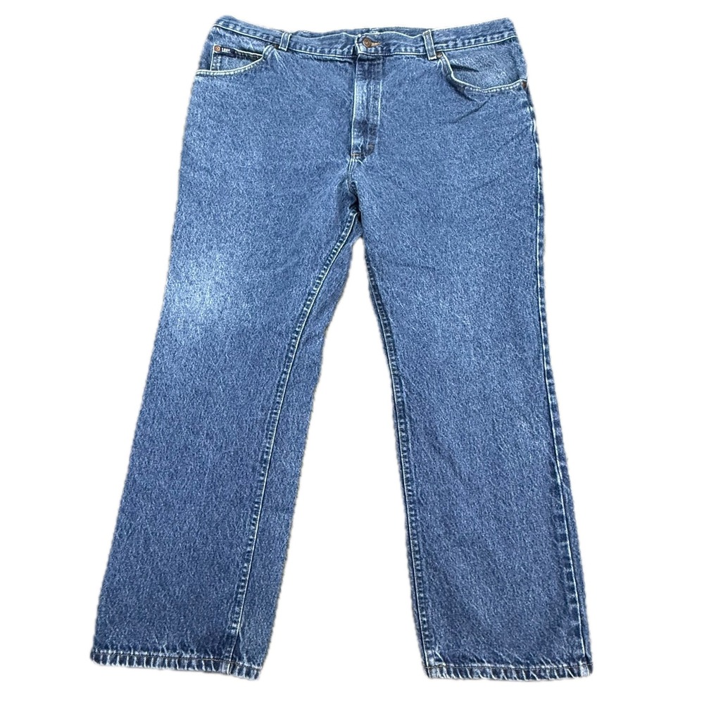 Lee Jeans Mens 44x30 Blue Relaxed Fit Straight Leg Denim Pants Union Made in USA
